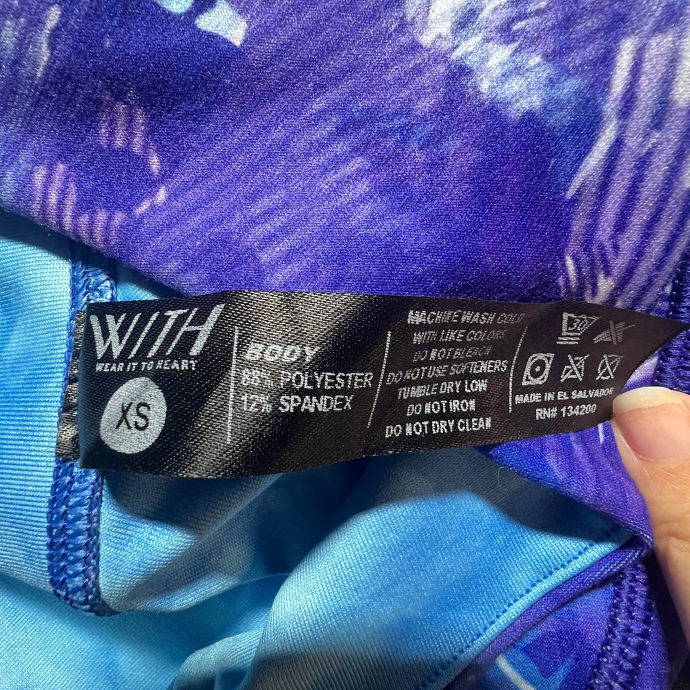 Peloton x WITH Wear It To Heart Blue Moves High Waist Bike Shorts XS Purple New - Picture 7 of 11